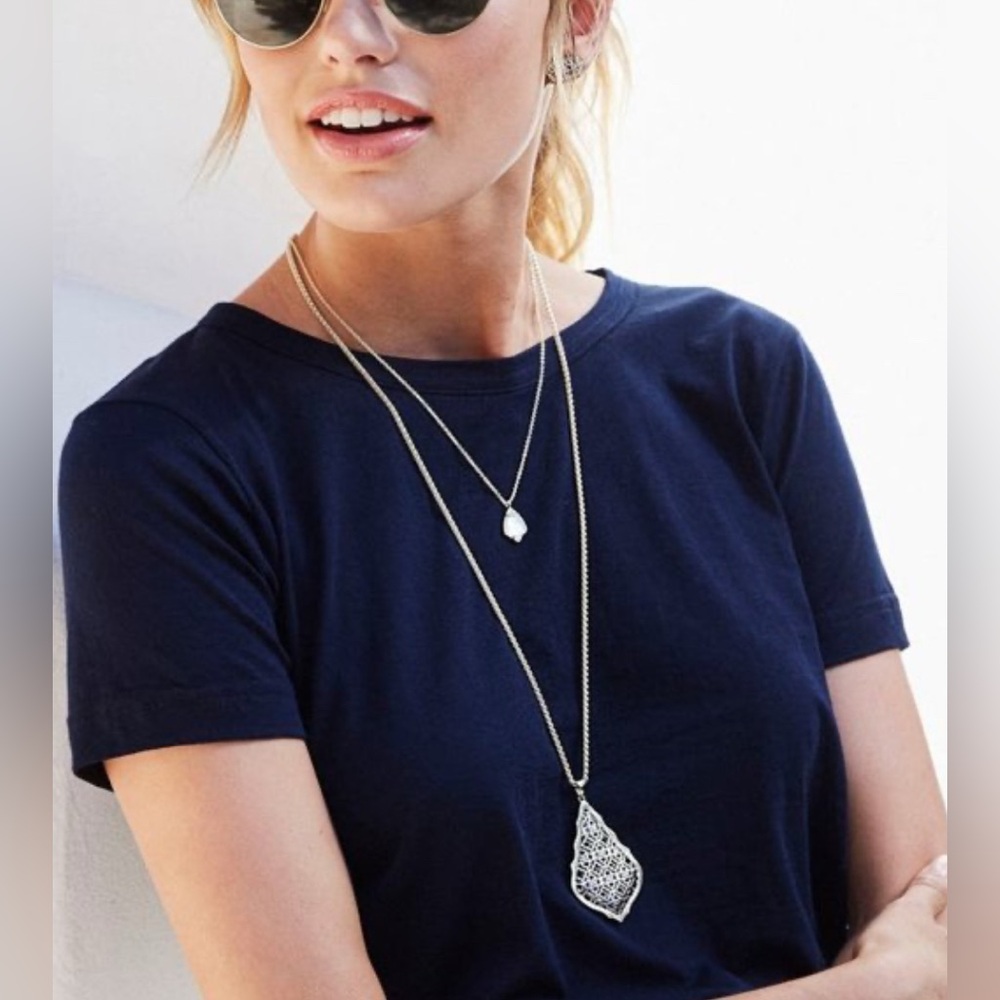 NWT Lot of 2x [Kendra Scott] Carinne Earrings & Cory Pendant Necklace Slate/Gold - Picture 15 of 15